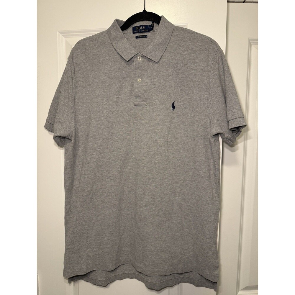 Polo Ralph Lauren Classic Fit Polo Shirt Gray Men’s Size Large L Short Sleeve